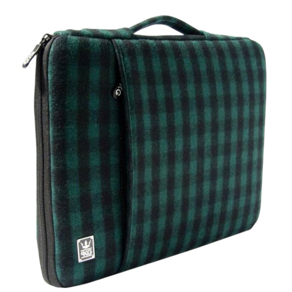PKG Blue & Black Check Padded Laptop Sleeve